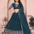 Fetching Teal sequence embroidery work Star Georgette Designer Wedding Indian lehenga Choli Dress