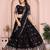 Glamourous Black sequins Embroidery work on Star Georgette Indian tradional wedding lehenga Choli dress