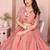 Glamorous Peach thread embroidery with sequins work Star Georgette Indian ceremonial lehenga Choli dress