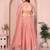 Glamorous Peach thread embroidery with sequins work Star Georgette Indian ceremonial lehenga Choli dress