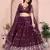 Graceful Purple thread with sequins work Star Georgette Indian wedding lehenga Choli dress