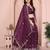 Graceful Purple thread with sequins work Star Georgette Indian wedding lehenga Choli dress