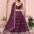 Graceful Purple thread with sequins work Star Georgette Indian wedding lehenga Choli dress
