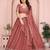 Charming Salmon sequence and thread embroidery work Star Georgette indian designer lehenga Choli dress