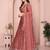 Charming Salmon sequence and thread embroidery work Star Georgette indian designer lehenga Choli dress