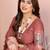 Charming Salmon sequence and thread embroidery work Star Georgette indian designer lehenga Choli dress