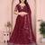 Colorful Maroon sequins and Dori embroidery work Star Georgette indian designer wedding lehenga Choli dress