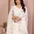 Comely White Sequins and Thread Embroidered work Star Georgette designer wedding indian lehenga Choli dress