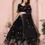 Captivating Black Sequins work and Thread work Star Georgette Designer Wedding Indian lehenga Choli Dress