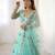 Aqua Blue Color Thread With Sequence Work Net Lehenga Choli