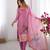 Pink Color Printed And Jacquard Work Chanderi Silk kurti Pant Set