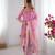 Pink Color Printed And Jacquard Work Chanderi Silk kurti Pant Set