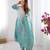 Sky Blue Color Printed And Jacquard Work Chanderi Silk kurti Pant Set
