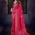 Rani dolla silk foil print zari border work saree with unstitched blouse piece
