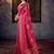 Rani dolla silk foil print zari border work saree with unstitched blouse piece
