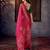 Rani dolla silk foil print zari border work saree with unstitched blouse piece