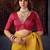 Red dolla silk foil print zari border work saree with unstitched blouse piece