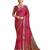 Pink velvet tusser silk with foilprint saree with unstitched blouse piece