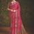 Pink velvet tusser silk with foilprint saree with unstitched blouse piece