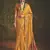 Yellow-firoji velvet tussar silk blend foilprint saree with unstitched blouse