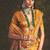 Yellow-firoji velvet tusser silk with foilprint saree with unstitched blouse piece