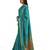 Sea green velvet tusser silk with foilprint saree with unstitched blouse piece