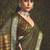Mehendi green velvet tusser silk with foilprint saree with unstitched blouse piece