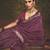 Maroon velvet tusser silk with foilprint saree with unstitched blouse piece