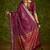 Maroon velvet tusser silk with foilprint saree with unstitched blouse piece