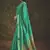Bottle green velvet tussar silk blend foilprint saree with unstitched blouse