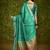 Bottle green velvet tusser silk with foilprint saree with unstitched blouse piece