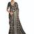 Dark grey dolla tushar silk self jaquard border  saree with unstitched blouse piece