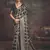 Dark grey dolla silk blend self jaquard border saree with unstitched blouse