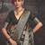 Dark grey dolla tushar silk self jaquard border  saree with unstitched blouse piece