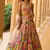Multicolor thread and sequins embroidered georgette lehenga dress