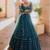 Blue georgette lehenga choli with silver sequin embroidered