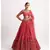 Red georgette lehenga choli with silver sequin embroidered