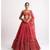 Red georgette lehenga choli with silver sequin embroidered