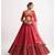 Red georgette lehenga choli with silver sequin embroidered