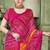 magenta orange chiffon bandhani double shaded printed saree with blouse 