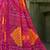 magenta orange chiffon bandhani double shaded printed saree with blouse 