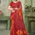 maroon orange chiffon bandhani double shaded printed saree with blouse 