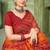 maroon orange chiffon bandhani double shaded printed saree with blouse 