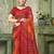 maroon orange chiffon bandhani double shaded printed saree with blouse 