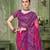 purple pink chiffon bandhani double shaded printed saree with blouse 