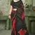 black red chiffon bandhani double shaded printed saree with blouse 