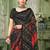 black red chiffon bandhani double shaded printed saree with blouse 