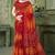red orange chiffon bandhani double shaded printed saree with blouse 