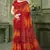 red orange chiffon bandhani double shaded printed saree with blouse 