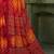 red orange chiffon bandhani double shaded printed saree with blouse 